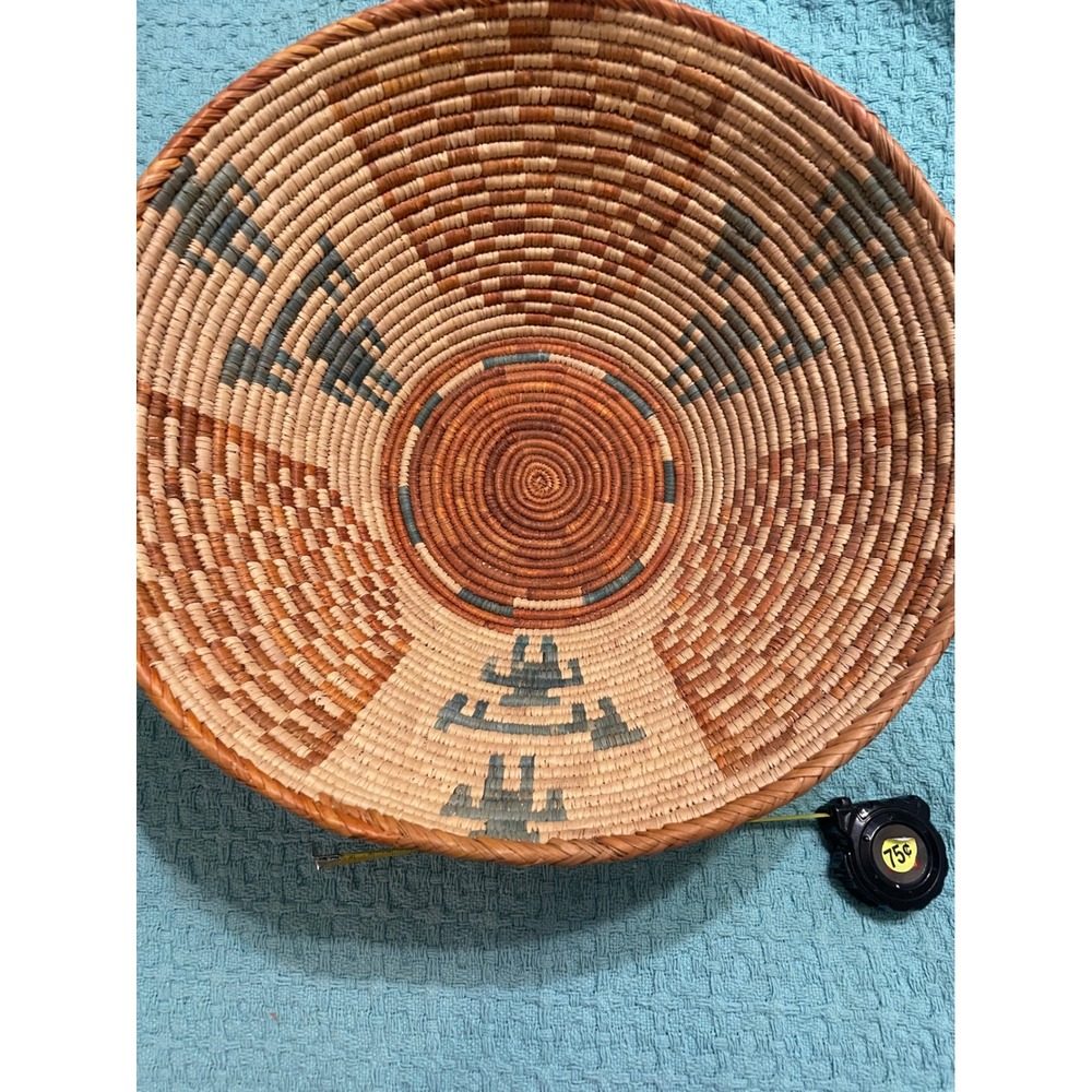 Large 16" Vintage Native Inspired Hand Woven Wedding Ceremony Basket